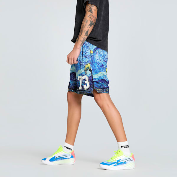 Dylan Exhibit 7" AOP Basketball Shorts, Vivid Blue-AOP, extralarge-IND